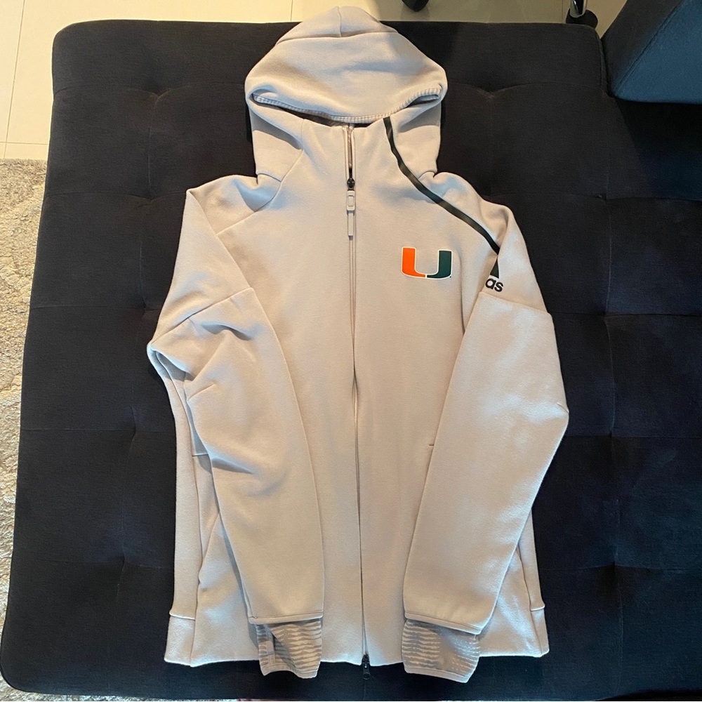 University of Miami Adidas Hooded Sweatshirt